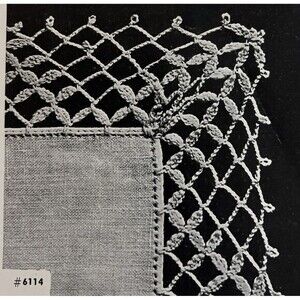 Vintage 1948 Handkerchief Edgings Tatting Crochet Pattern 6114 Irish Lace Doily